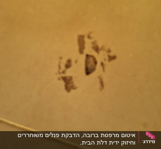 מרצפת שבורה ופגומה בריצוף הבית לפני החלפה ותיקון